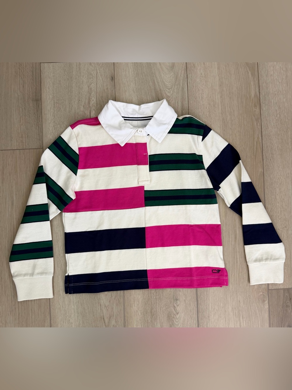 Vineyard Vines Kids Rugby Polo Shirt Colorblock Striped Long Sleeve